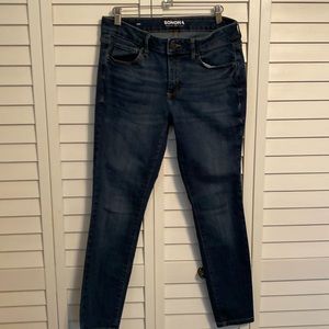 Sonoma 8 midrise dark skinny stretch jean.